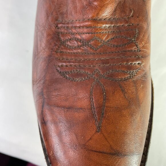 Abilene Men's Size 9D Cowboy Western Boots Brown Leather Vibram Sole - Picture 5 of 16